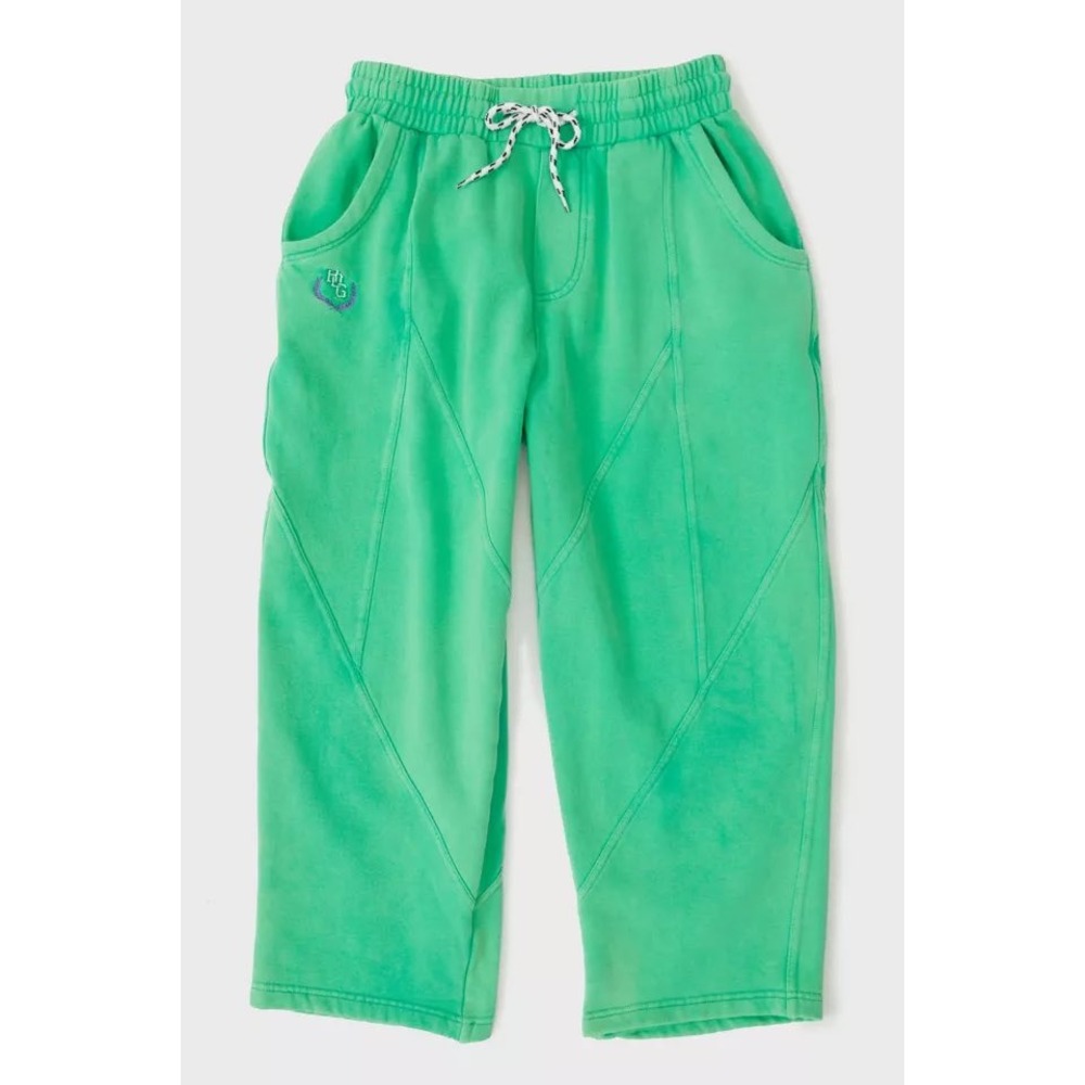 BDG Urban Outfitters Womens Green Cropped Barrel Leg Sweatpants Joggers Large - Picture 1 of 10